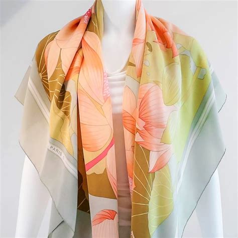 hermes scarf silk chiffon yellow|hermes silk scarf.